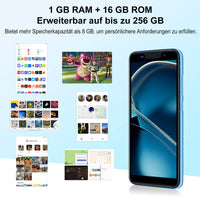 1 x RAW Customer Returns XGODY S21 Smartphone Without Contract, 5.5 Inch Cheap Cell Phone 1GB 16GB 64GB Expandable Quad Core Android 9, 3G Dual SIM 2500mAh Battery, 5MP 5MP Cameras, 3 Card Slot Face ID GPS Cell Phone Blue  - RRP €58.48