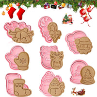 9 x Brand New Christmas cookie cutters, 3D cookie cutters, Christmas cookie cutters, cookie baking mold, plastic cookie cutters, 8 pieces children s cookie cutter set for baking DIY chocolate cake decoration - RRP €183.6