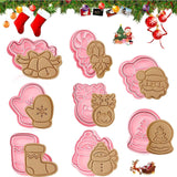 4 x Brand New Christmas cookie cutters, 3D cookie cutters, Christmas cookie cutters, cookie baking mold, plastic cookie cutters, 8 pieces children s cookie cutter set for baking DIY chocolate cake decoration - RRP €81.6