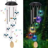 1 x RAW Customer Returns icyant Solar Wind Chimes for Outdoor Use, Transparent Crystal Owl Solar LED Mobile Wind Chime Solar Lights Wind Chimes Outdoor for Patio Garden Christmas Mother s Day Gifts With Metal Tube  - RRP €19.88