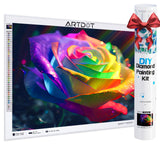 19 x Brand New ARTDOT 5D Diamond Painting Kit Adult, Licensed DIY Full Diamond Rose Diamond Painting Canvas Embroidery Painting 35x50cm  - RRP €265.62