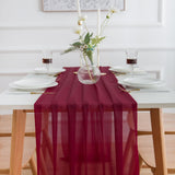 1 x RAW Customer Returns AOKSUNOVA table runner chiffon burgundy red 70 x 400cm decorative fabric wedding table decoration washable - RRP €20.16