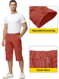 1 x RAW Customer Returns TACVASEN Leisure Trousers Men s 3 4 Casual Shorts Short Capri Pants Comfortable Cargo Pants Short Work Pants 34, Red  - RRP €39.31