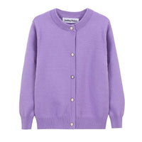 1 x Brand New SMILING PINKER Girls Cardigan Basic Kids Cardigan Long Sleeve School Knitwear Purple, 2-3 Years  - RRP €21.17