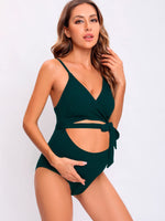 1 x RAW Customer Returns Tofern Maternity Swimsuit Women Push Up V-Neck Maternity Swimsuit Adjustable Pregnant Swimsuit One Piece Backless Maternity Bikini, Maternity Swimsuit for Beach Parties - RRP €32.3