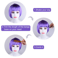 1 x RAW Customer Returns KUUQA 6 pieces party wigs set, neon short bob costume colorful wig daily party toupees for bachelorette neon party, Halloween and decorations wig pack - RRP €27.68