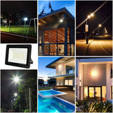 1 x RAW Customer Returns Mille Lucciole LED spotlight outdoor, LED spotlight 100W, LED outdoor spotlight IP65 waterproof, LED spotlight 10000LM, LED spotlight outdoor 3000K warm white, for backyard, garage, hallway, garden Black  - RRP €40.33