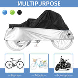 1 x RAW Customer Returns AkiiGer Tricycle Cover Waterproof Outdoor, Bicycle Covers for 2 Bikes, Sun Dust Wind Protection Bike Cover with Lock Hole, 90.6 L, Ripstop Material, Easy to Carry Bright Green - RRP €20.16