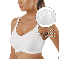 1 x RAW Customer Returns Vertvie Women s 1 2 3 Pack Sports Bra Solid Color Without Underwire Bustier Classic Comfortable Stretch Bra Medium Support Padded Feel-Good Bra White, XL  - RRP €39.31