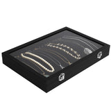 1 x RAW Customer Returns Kurtzy Jewelry Organizer Jewelry Box Black, Velvet Box Glass Lid Lockable 20 Hooks 2 Pieces - Jewelry Storage Stackable Jewelry Box Drawers Chain Storage, Bracelet, Earrings - RRP €40.39