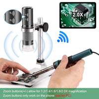 1 x RAW Customer Returns Cainda 4K 3840x2160p WiFi Digital Microscope Camera with Adjustable Metal Stand, Wireless Portable Microscope for iPhone Android Phone and Windows Mac PC - RRP €62.99