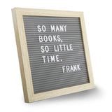 1 x RAW Customer Returns Gray felt letter board 25 x 25 cm, interchangeable letter board including 317 interchangeable letters, symbols and emojis, decoration for home, office and events - RRP €14.0