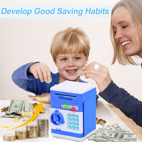 1 x RAW Customer Returns Highttoy Money Box for 3-12 Years Boys, Electronic Money Boxes with Code Children Safe Piggy Bank ATM Coins Money Bank Money Box Password Safe for Children Gifts Blue - RRP €26.83