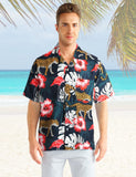 1 x RAW Customer Returns APTRO Men s Hawaiian Shirt Leisure Shirt Short Sleeve Holiday Shirt Summer Flower Shirt Panther Flamingo M101 4XL - RRP €22.37