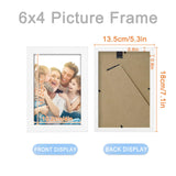 1 x RAW Customer Returns XHDA Set of 4 White Photo Frames, 10x15cm, with Stands, Horizontal and Vertical Formats, Table or Wall Decoration Photo Frame - RRP €15.99