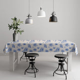 1 x Brand New STARUBY Dirt-repellent PVC table linen, 140 x 180 cm, waterproof wipeable tablecloth, waterproof plastic tablecloth for the kitchen, water-repellent, floral pattern in blue - RRP €20.4