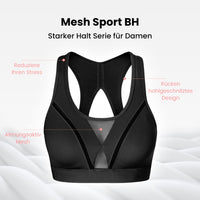 1 x RAW Customer Returns Yvette Women s Strong Support Sports Bra with Mesh Large Breasts for Fitness Running Jogging, Black, 3XL Large Sizes - RRP €26.21