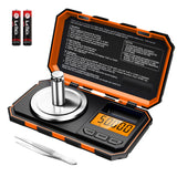 1 x RAW Customer Returns ORIA Digital Precision Scale, 50g 0.001g Milligram Scale, Precision Scale, Pocket Scale Jewelry Scale, Portable Mini Scale, 50g Calibration Weights Tweezers, Tare Function, LCD Display - Orange - RRP €20.64