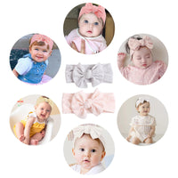 1 x Brand New Baby Girl Nylon Headbands,Baby Headband,Handmade Hairband with Bows,Bows Children s Hair Accessories,Elastic Headband,5.5 Inch,Suitable for Babies 2 Pack White Pink ,1pc Bow Tie Hair Clip - RRP €18.0