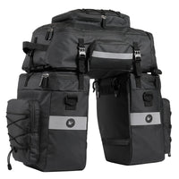 1 x RAW Customer Returns BAIGIO Bicycle Bag 3-in-1 Multifunction Waterproof Rear Rack Bag 75L Cycling Pannier Bag Rear Bike Backpack Travel Bag with Rain Cover, Men - RRP €61.49