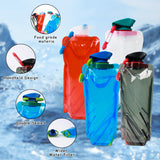 4 x Brand New Pack of 4 Flexible Collapsible Water Bottles, Water Bottle for Hiking, Foldable Water Bottles 700 ml with Screw Cap, Foldable Drinking Bottle Red Black White Blue - RRP €81.6