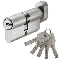 1 x RAW Customer Returns VOCIBO cylinder lock 30 30, locking cylinder with knob cylinder lock door lock, including 5 brass keys, locking cylinder made of nickel-plated brass, solid cylinder lock door lock - RRP €15.58