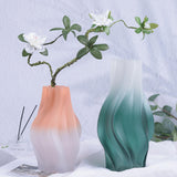 5 x Brand New XIAOMAGG Frosted Glass Vase Twisted Irregular Shape Vase Contemporary Style Vase Package for Indoor Use Pink Small  - RRP €102.0