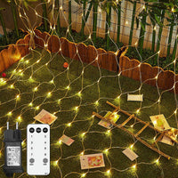 1 x RAW Customer Returns Outdoor light net, 3x2m 200 LED fairy lights outside, light net light curtain with plug warm white, IP44 waterproof, remote control timer 8 modes, for bushes garden Christmas tree room balcony - RRP €25.2