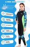 1 x RAW Customer Returns Yikayin Children s Wetsuit, 2.5 mm Long Neoprene Swimming Suit, Back Zip, Warm Diving Suit Boys Girls for Diving, Surfing, Swimming, Kayaking, SUP - Green Teens L - RRP €49.99