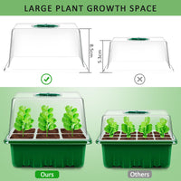 1 x RAW Customer Returns YAUNGEL indoor greenhouse cultivation box, 10 pieces 60 large cells mini greenhouse cultivation set with raised lid, seedling starter trays greenhouse cultivation tray with lid for plant, green - RRP €18.14