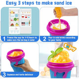 1 x RAW Customer Returns Shengruili Slush Cup, 500ml Silicone Squeeze Cup, Frozen Magic Squeeze Cup, Instant Slushie Cup, Slushy Maker Cup, Smoothie Pinch Ice Cup, Summer Slush Cup with Straw Spoon for Delicious Slush Ice - RRP €15.62