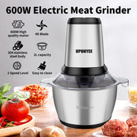 1 x RAW Customer Returns Chopper Universal chopper 600W with 2L stainless steel bowl Multi chopper with 2 speed levels Meat grinder Meat grinder with 4 blades for meat onions vegetables garlic baby food - RRP €35.99