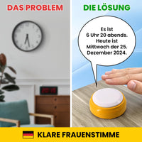 1 x RAW Customer Returns Talking clock 12-hour format - Easier to understand - Voice clock for the elderly, visually impaired, blind, Alzheimer s patients - High visibility alarm clock, German voice - RRP €27.6