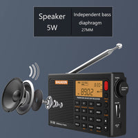 1 x RAW Customer Returns SIHUADON R-108 Small Portable Radios Rechargeable Battery Radio VHF FM AM SW Airband Radio World Receiver Digital Radio with ATS Station Memory Sleep Function Black  - RRP €54.77