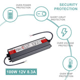 1 x RAW Customer Returns KSIBNW LED transformer 12V 100W 8A power supply adapter transformer, waterproof IP67 LED transformer, extra thin power supply transformer switching power supply for LED strips, AC 230V to DC 12V 8A 100W - RRP €26.21