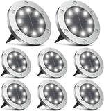 1 x RAW Customer Returns infray solar lights, solar floor lights with 8 LED, solar lamps for outdoors IP65 waterproof, path lights LED solar light garden warm white 8-pack - RRP €30.24