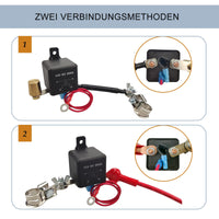 1 x RAW Customer Returns Battery Isolator Switch with Remote Control Upgrade Kill Switch for Automobiles, Ship, RV, Truck DC12V 200A Anti-Theft with 2 Keys Black - Negative Line Is Below  - RRP €33.41