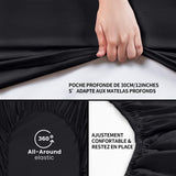 1 x RAW Customer Returns AYSW 4 Pieces Duvet Cover Sets 200x200cm Double Zipper Black Fitted Sheet 140x190 200cm 2 Pillowcases 65x65cm Adult Bedding Set for 2 Persons in Brushed Microfiber - RRP €40.68