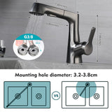 1 x RAW Customer Returns Kitchen faucet extendable, high pressure kitchen faucet with shower 360 rotatable kitchen faucet extendable with shower 2 water jet types, 60cm hose, G3 8 connection kitchen faucet - RRP €45.4