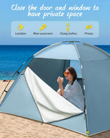 1 x RAW Customer Returns Forceatt beach shelter, portable extra light beach tent, sun protection beach, for 3-4 people, with UV protection 50 , easy installation, for family, beach, garden, camping - RRP €34.27