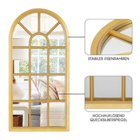 1 x RAW Customer Returns ZeRyan Wall Mirror Gold Wall Decoration Mirror Window Mirror 35 x 70 x 2.5 cm Curved Country House Wall Mirror for Entrance, Bedroom, Living Room, Bathroom Gold  - RRP €26.21