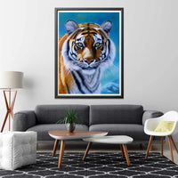 1 x Brand New Sugamm 5D Diamond Painting Kit Tiger Round Full Drill Set, DIY Diamond Painting Pictures Animal Crystal Embroidery Cross Stitch Home Bedroom Office Wall Decoration 30x40 cm A - RRP €20.4