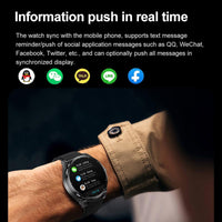 1 x RAW Customer Returns findtime Smartwatch with headphones Bluetooth music health watch blood pressure heart rate monitor sports watch men fitness watch military watch outdoor military watch activity tracker pedometer fitness tracker - RRP €80.66