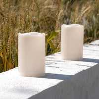 1 x RAW Customer Returns NONNO ZGF 10cm X 15cm Outdoor Large LED Outdoor Waterproof Candles, Battery Operated Plastic Candle with Remote Control Timer Function Warm White Light - Set of 2 - RRP €23.59