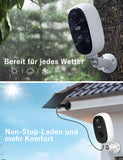 1 x RAW Customer Returns  2022 Updated 2K Surveillance Camera Outdoor Battery with Solar Panel, G-Homa Wireless WiFi Camera Outdoor AI Motion Detection, Color Night Vision, 2-Way Audio, Siren Light Alarm, IP66, Long Time Standby - RRP €49.18