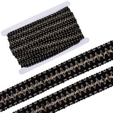 1 x Brand New GORGECRAFT 10m Braided Lace Ribbon Metallic Fabric Braided Ribbon Decorative Embellishment Braid Lace Trim with Black Gold Glitter Polyester for Sewing Christmas Dresses - RRP €18.0