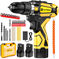 1 x RAW Customer Returns Cordless screwdriver 12V cordless drill driver, 30Nm torque 2x2000mAh lithium battery, 2-speed, 20 1 torque levels 3 8 inch drill chuck, 28pcs accessories HSS 6542 drill, drilling walls, wood, metals, concrete - RRP €49.3