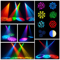 1 x RAW Customer Returns WZYBUTA 50W LED Moving Head Stage Lights DMX512 DJ Party Light 8 Patterns 8 Colors Disco Light 9 11 Channels for Music Bar Karaoke Home Party Wedding Light Demonstration White  - RRP €80.66