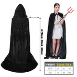 1 x RAW Customer Returns ZUCOS Hooded Cloak Witch Costume Halloween Cloak Vampire Cloak Unisex Adult Cosplay Vampire Costume Halloween Costume Black, 100cm  - RRP €19.2