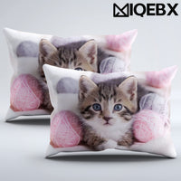 1 x RAW Customer Returns MIQEBX Cute Cat Bedding Set 200x200cm for Girls Boys Children 3D Pet Cat Microfiber Pink Duvet Cover Set Funny Animal Printed Bed Set Children s Room Decor - RRP €36.99